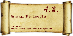 Aranyi Marinetta névjegykártya